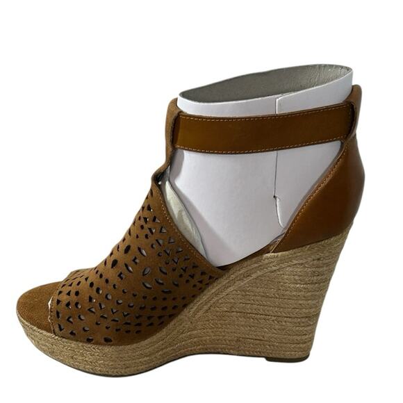 Marc Fisher Hasina Dark Brown Suede Ankle Strap Wedge Sandals Size US 9.5 NIB - Picture 5 of 11